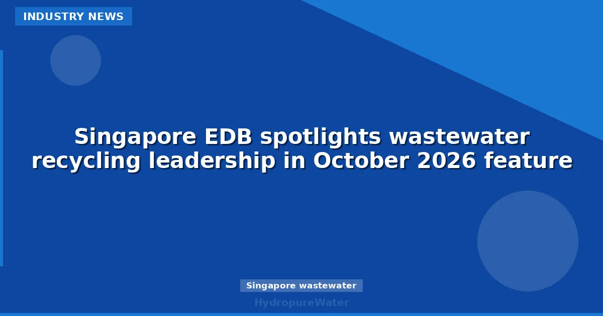 Singapore EDB spotlights wastewater recycling leadership in October 2026 feature