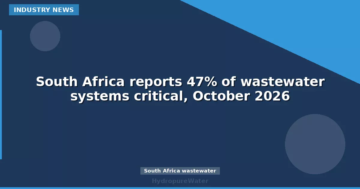 South Africa reports 47% of wastewater systems critical, October 2026