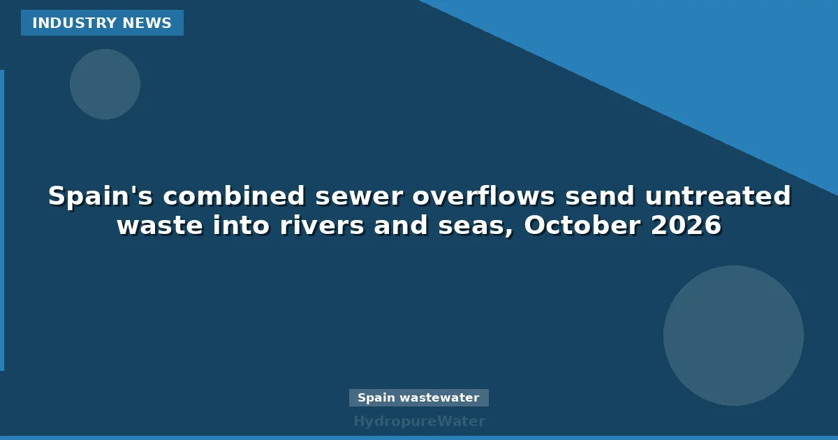 Spain's combined sewer overflows send untreated waste into rivers and seas, October 2026
