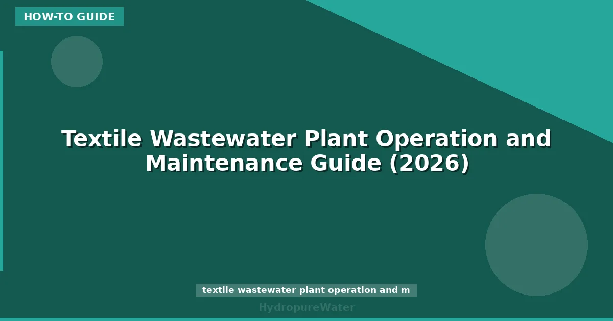 Textile Wastewater Plant Operation and Maintenance Guide (2026)