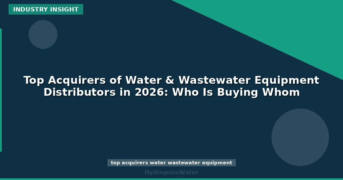 Top Acquirers of Water & Wastewater Equipment Distributors in 2026: Who Is Buying Whom