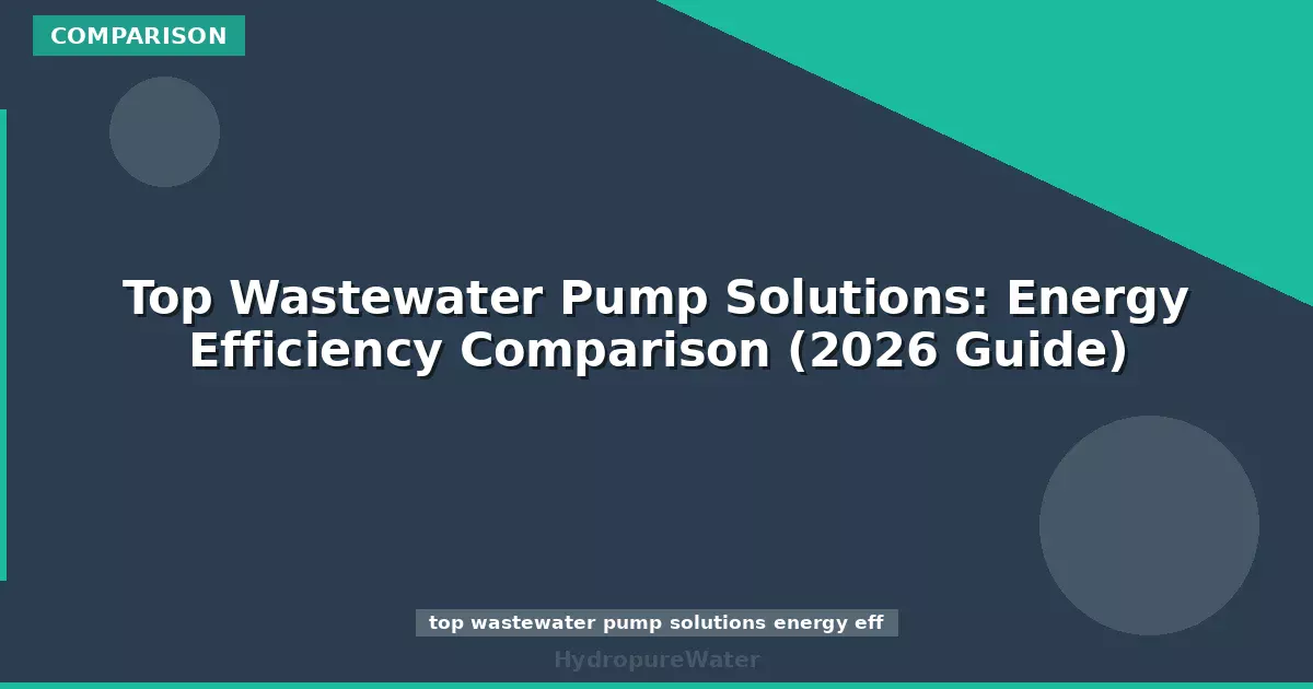 Top Wastewater Pump Solutions: Energy Efficiency Comparison (2026 Guide)