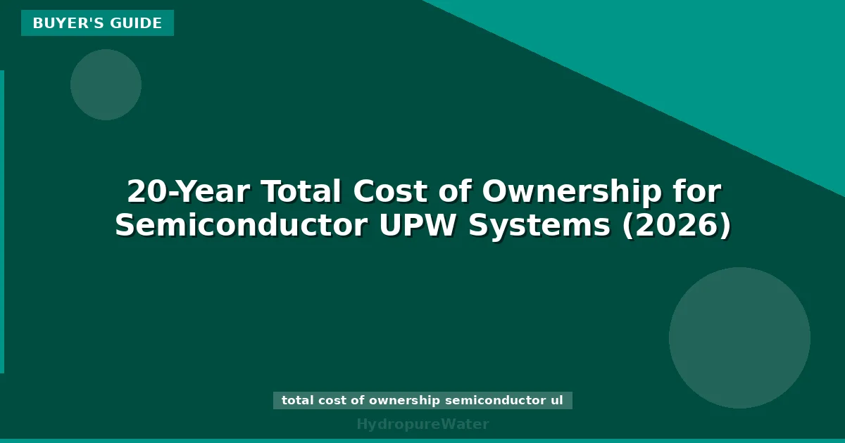 20-Year Total Cost of Ownership for Semiconductor UPW Systems (2026)