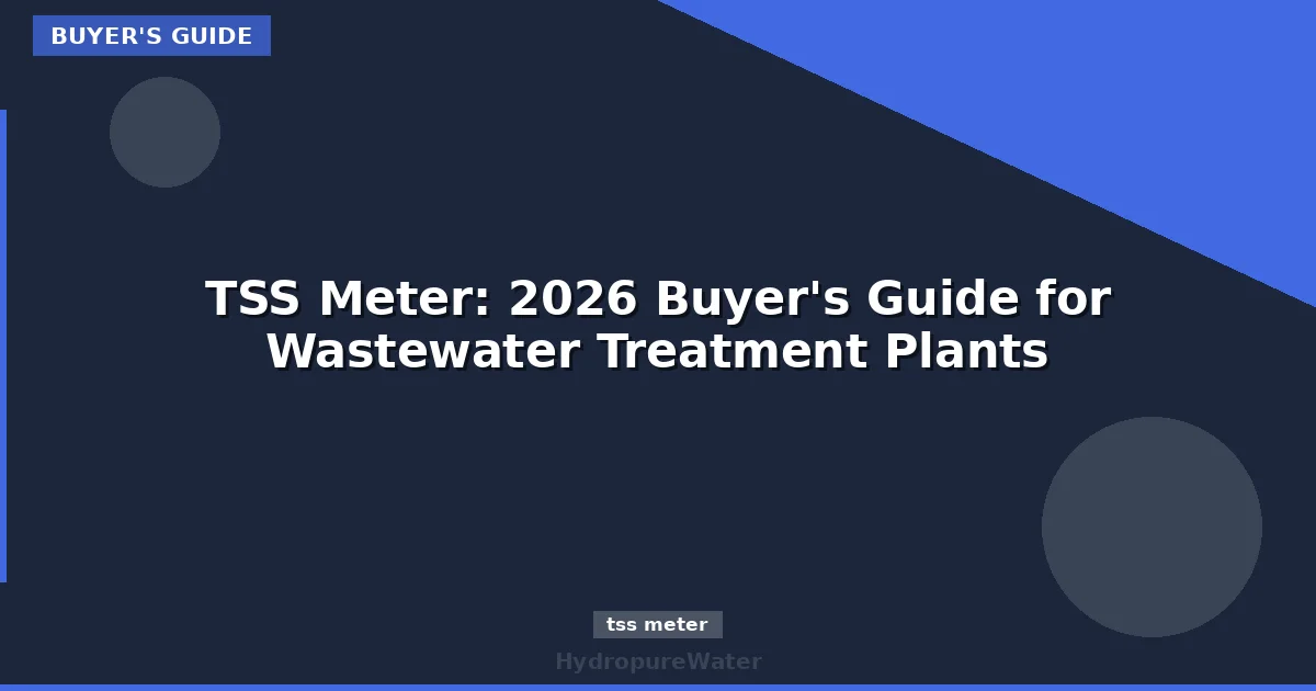 TSS Meter: 2026 Buyer's Guide for Wastewater Treatment Plants
