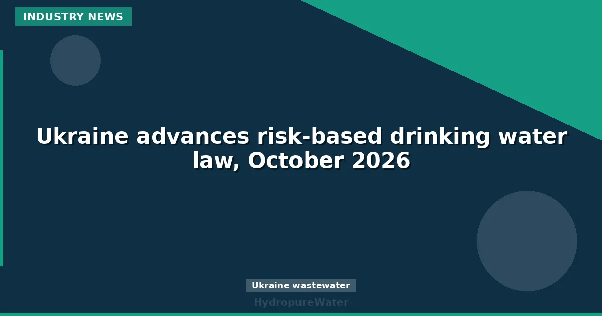 Ukraine advances risk-based drinking water law, October 2026