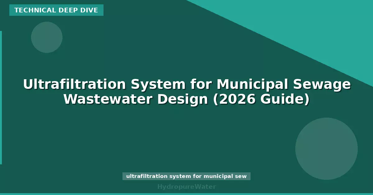 Ultrafiltration System for Municipal Sewage Wastewater Design (2026 Guide)