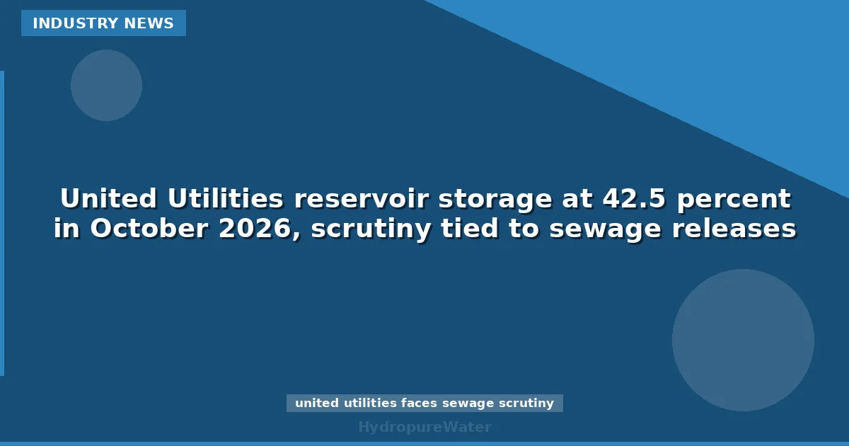 United Utilities reservoir storage at 42.5 percent in October 2026, scrutiny tied to sewage releases