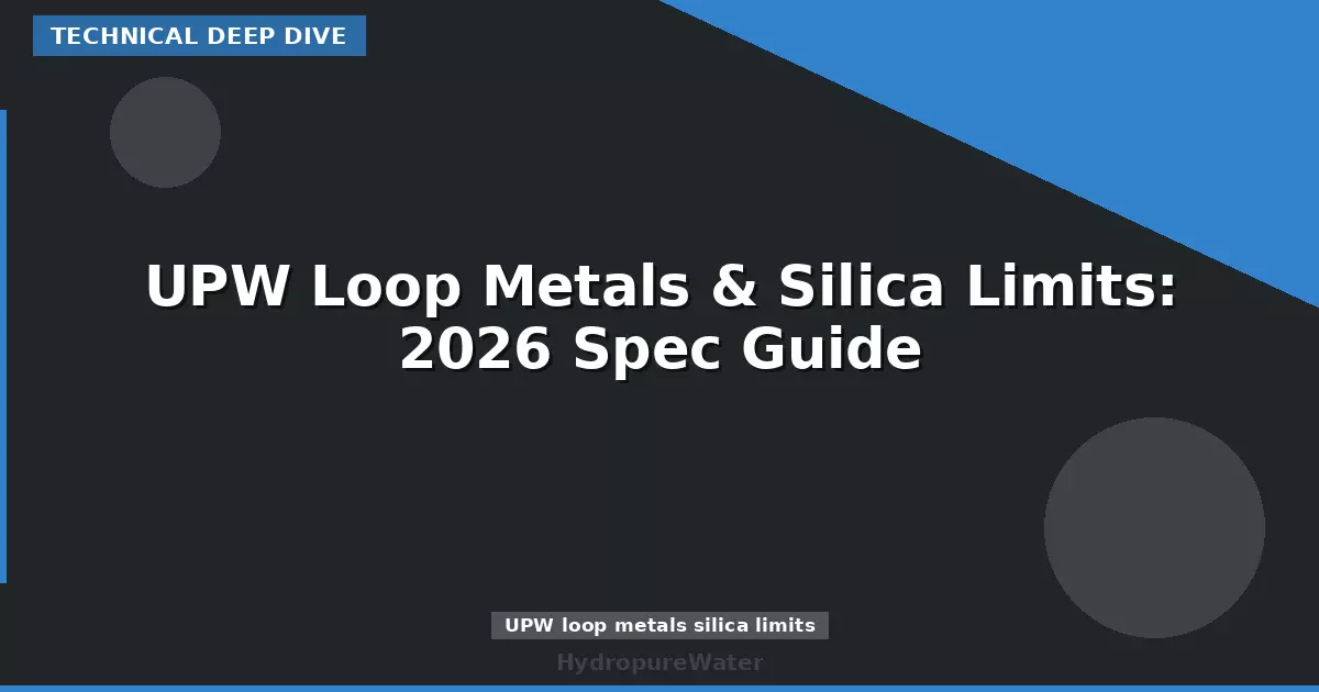 UPW Loop Metals & Silica Limits: 2026 Spec Guide