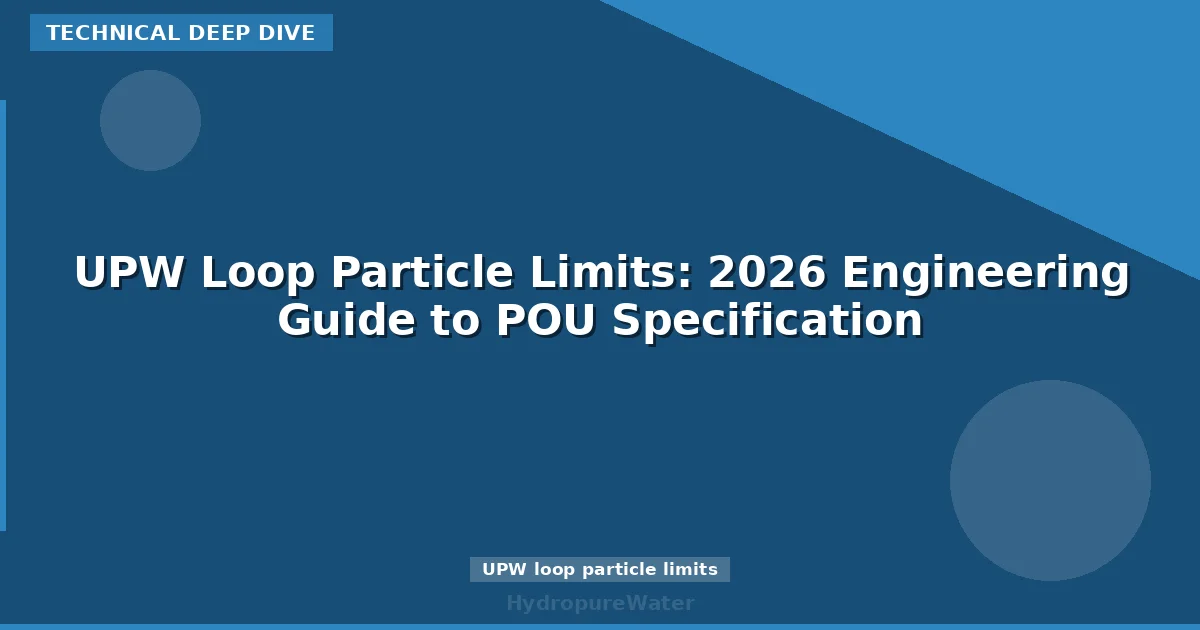 UPW Loop Particle Limits: 2026 Engineering Guide to POU Specification