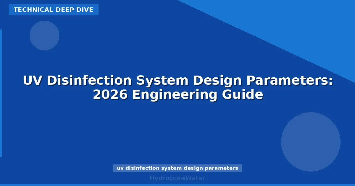 UV Disinfection System Design Parameters: 2026 Engineering Guide