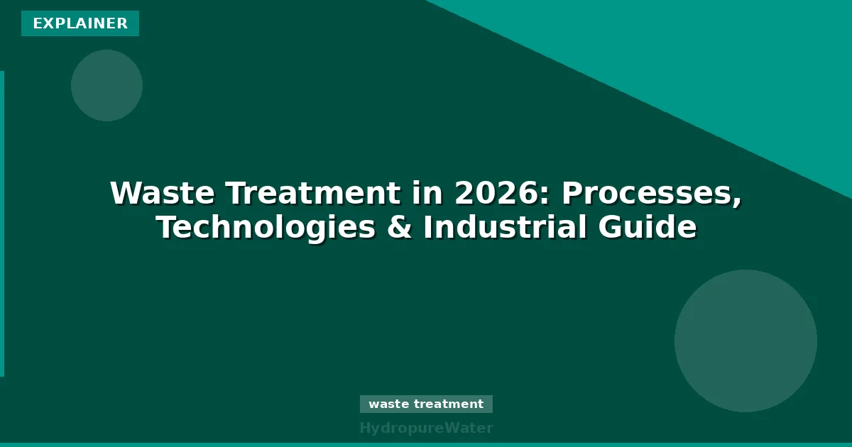 Waste Treatment in 2026: Processes, Technologies & Industrial Guide