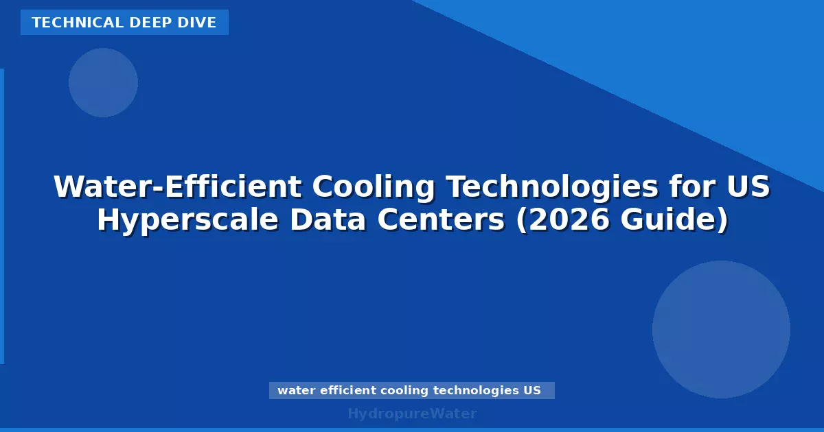 Water-Efficient Cooling Technologies for US Hyperscale Data Centers (2026 Guide)