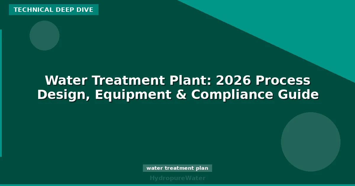 Water Treatment Plant: 2026 Process Design, Equipment & Compliance Guide