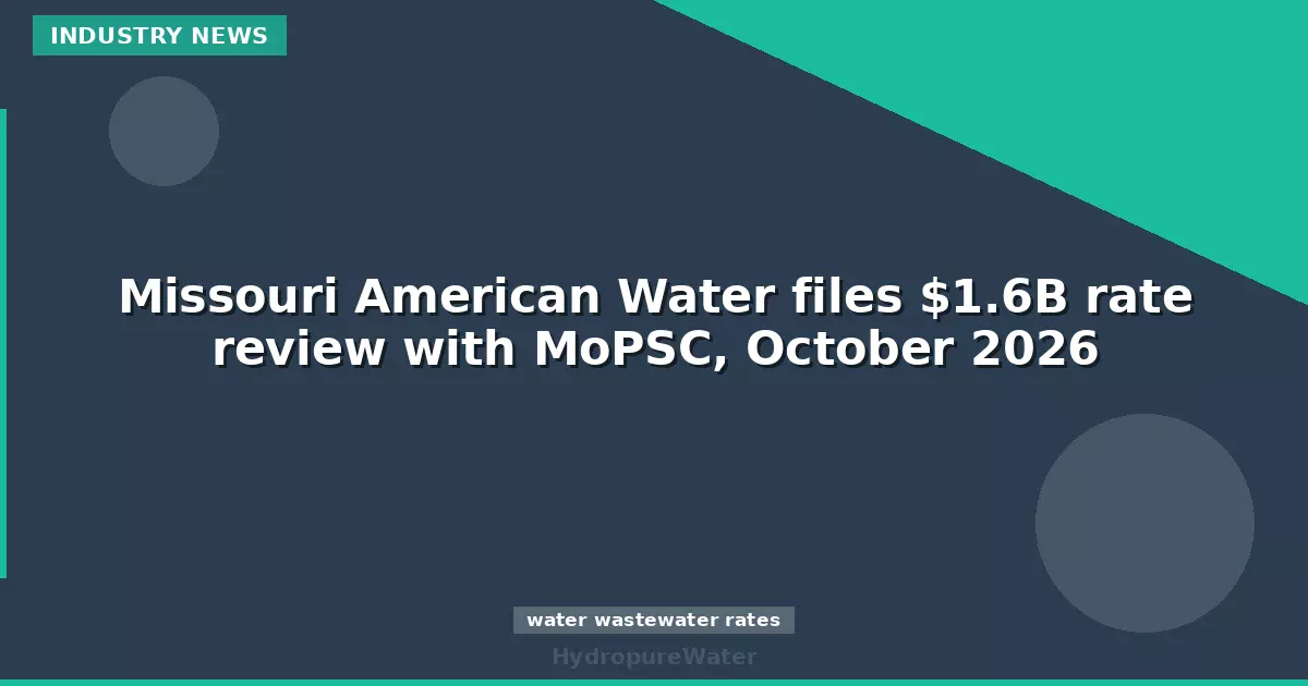 Missouri American Water files $1.6B rate review with MoPSC, October 2026