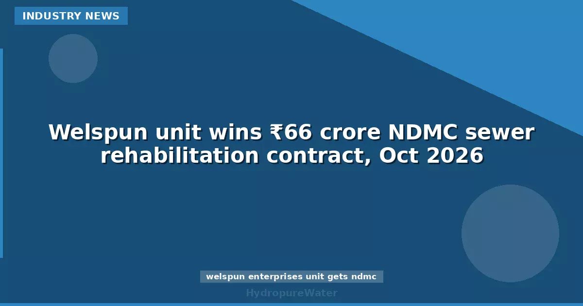 Welspun unit wins ₹66 crore NDMC sewer rehabilitation contract, Oct 2026