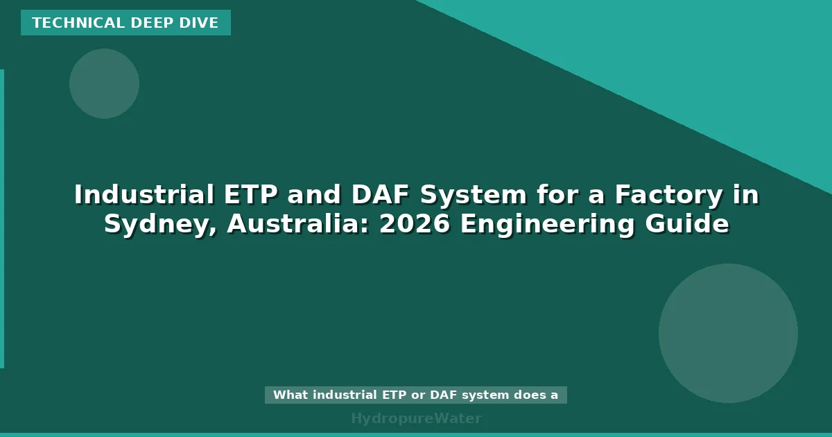 Industrial ETP and DAF System for a Factory in Sydney, Australia: 2026 Engineering Guide