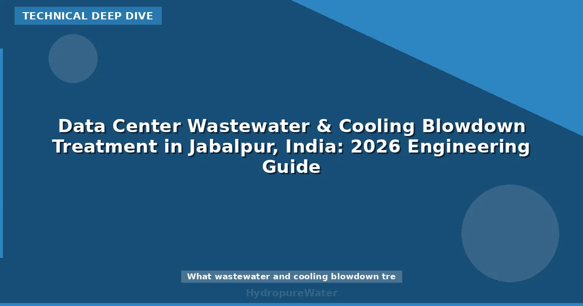 Data Center Wastewater & Cooling Blowdown Treatment in Jabalpur, India: 2026 Engineering Guide