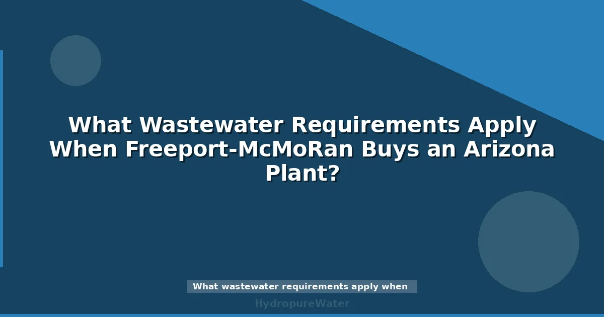 What Wastewater Requirements Apply When Freeport-McMoRan Buys an Arizona Plant?