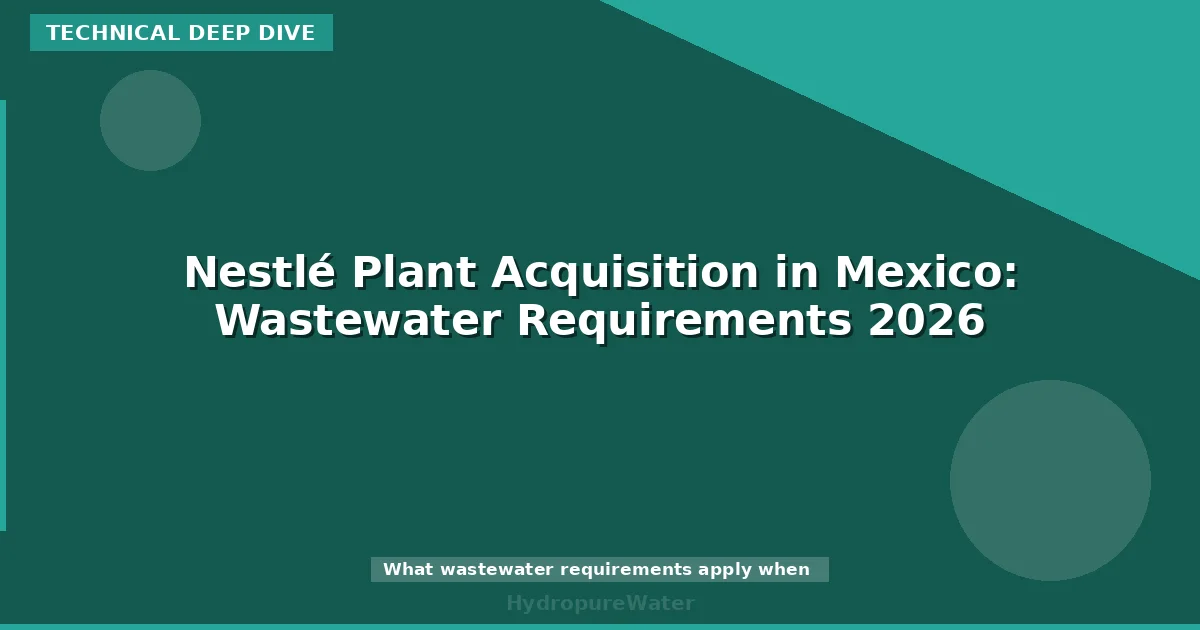 Nestlé Plant Acquisition in Mexico: Wastewater Requirements 2026
